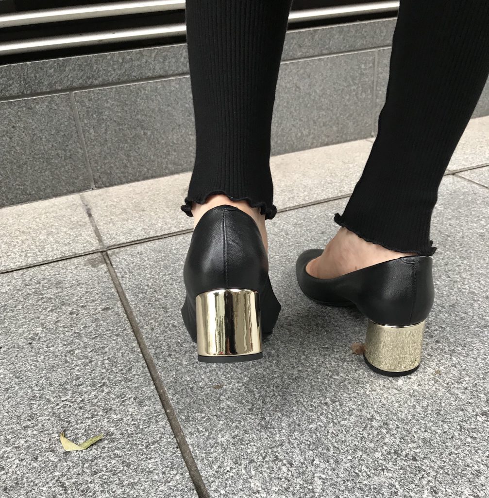 FABIO RUSCONI Scrap Book スクラップブック ファビオルスコーニ 有楽町マルイ 可愛い イタリア製 イタリアブランド レザーパンプス pumps チャンキーヒール インソールクッション ゴールドヒール gold heel