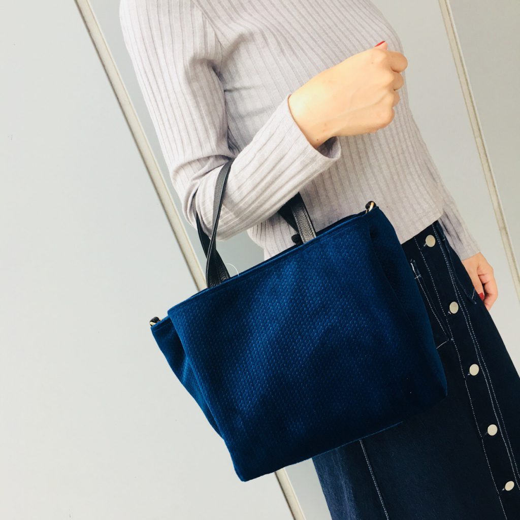 スクラップブック 渋谷 ヒカリエ バッグ bag ポンタタ POMTATA ハンドバッグ ミディアムサイズ 日本製 ベルベット