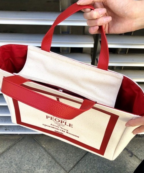 scrap book スクラップブックINTOXIC. イントキシック tote bag トートバッグ デイリートートバッグ ロゴバック logo bag led 赤色 日本ブランド